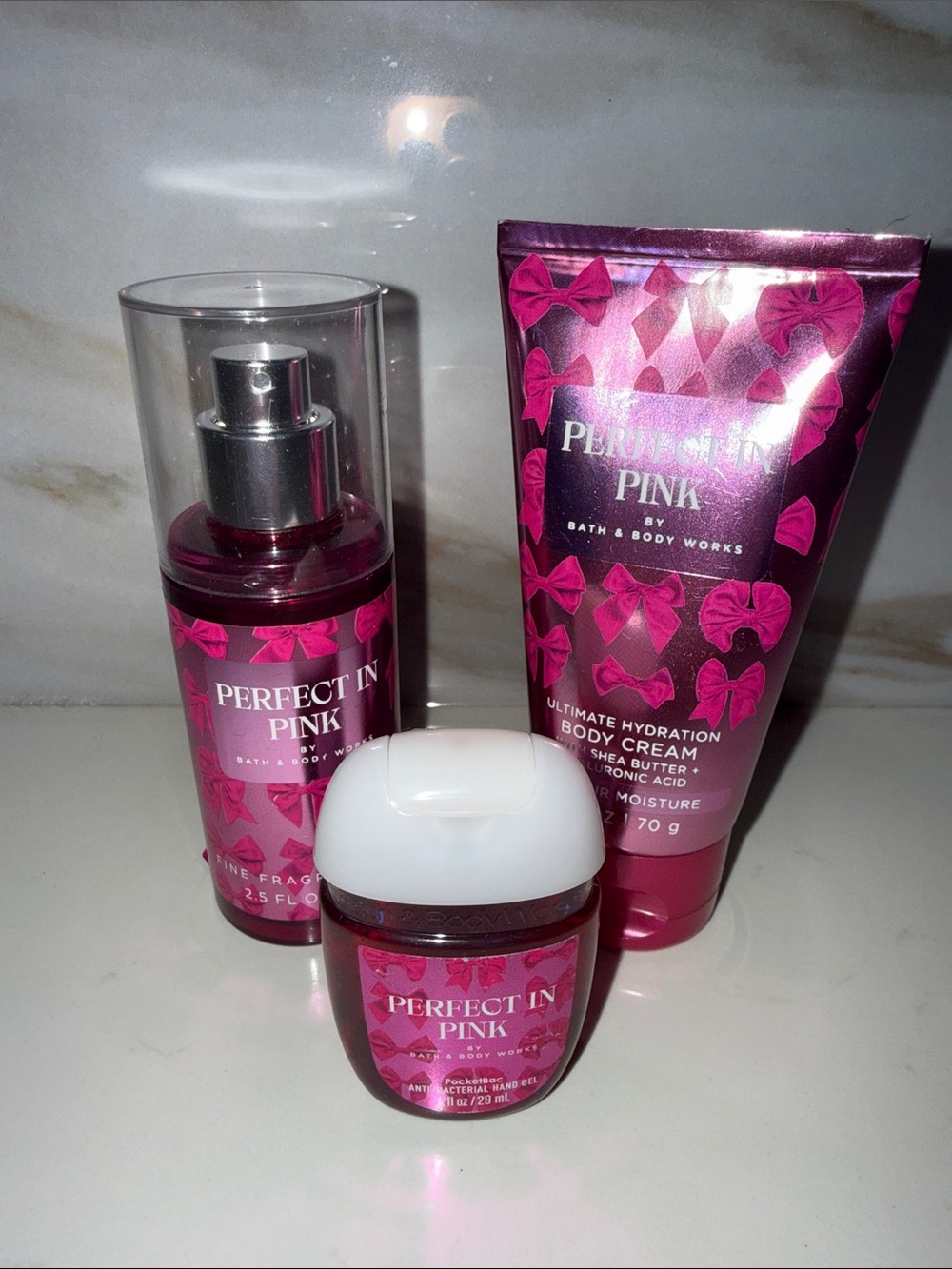 Perfect in pink mist, body cream, hand gel Bath & Body Works Perfect travel Set